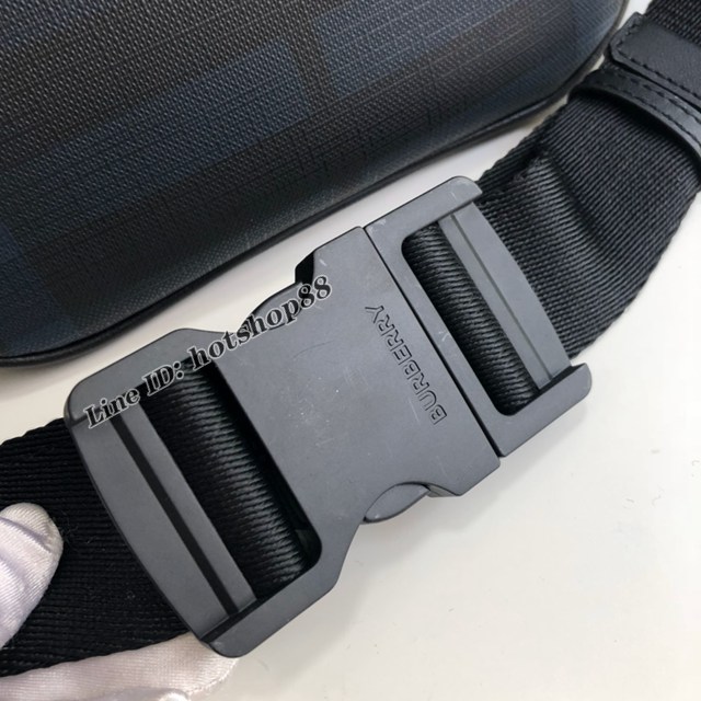 Burberry專櫃新款男士腰包 巴寶莉London格紋腰包胸包挎包 yxb1460